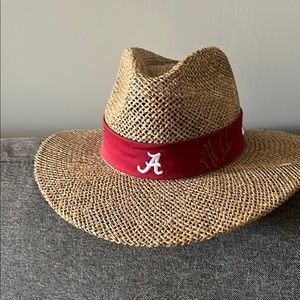 University of Alabama Nike Tan and Red Wide-Brim Hat with Nick Saban Autograph